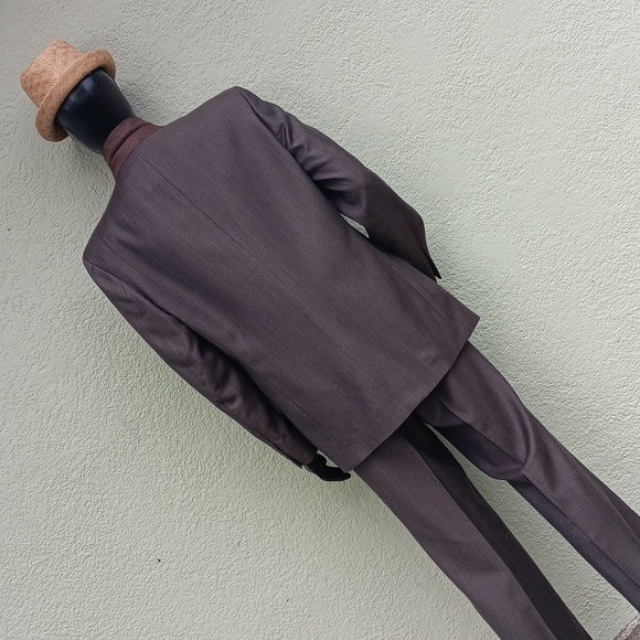 ALBERT NIPPON MEN'S VINTAGE PURE HEAVY WOOL PIN STRIPED 2 (PC) LUXURY SUIT - Picture 10 of 17